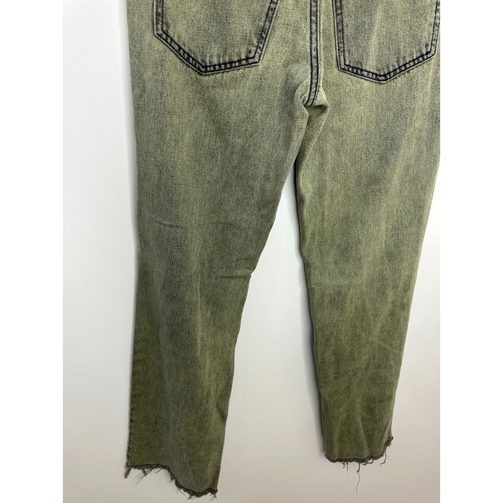 BDG Cowgirl Jean Green Acid Wash Distressed Straight Leg Raw Hem Denim Size 25 - Picture 13 of 14